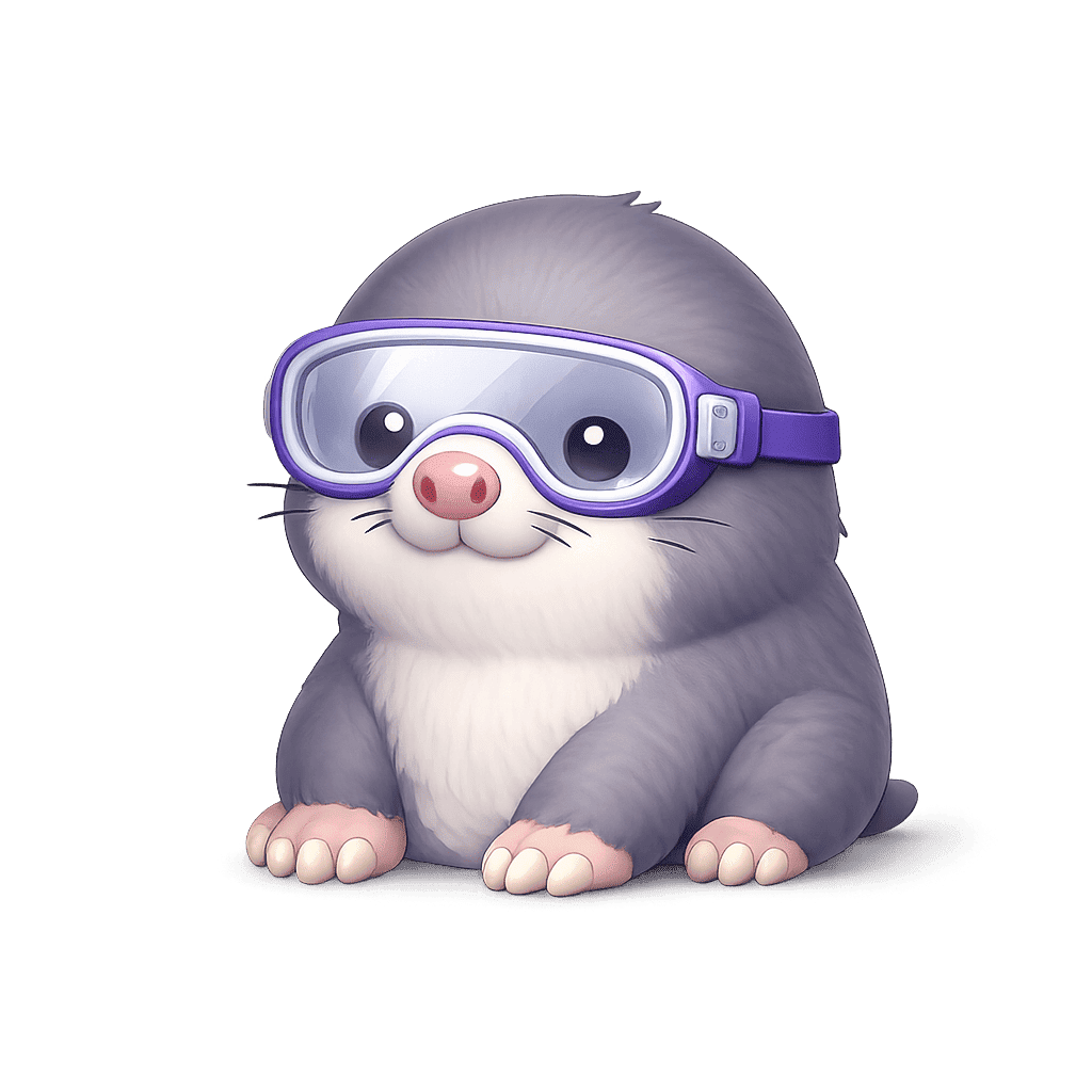 Mole wearing safety goggles