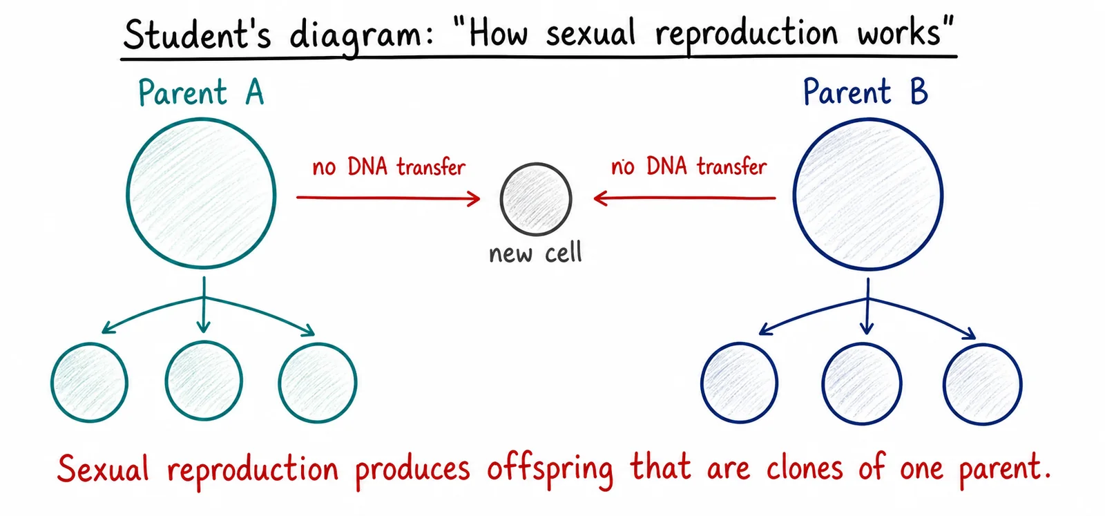 Diagram critique, what's wrong with this student's diagram?