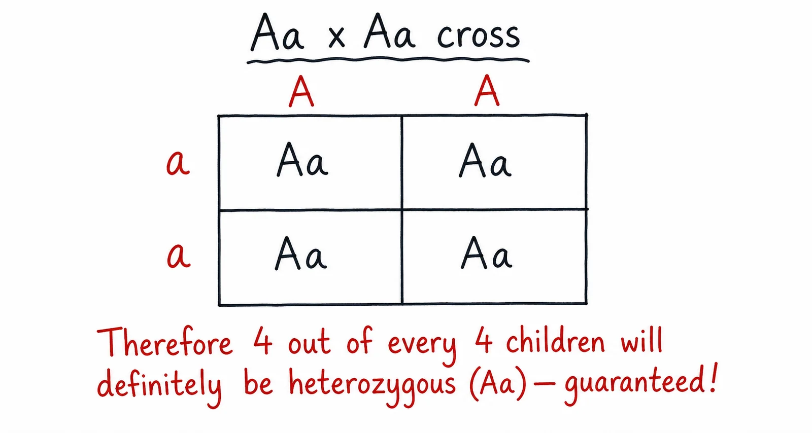 Diagram critique, student's Punnett square