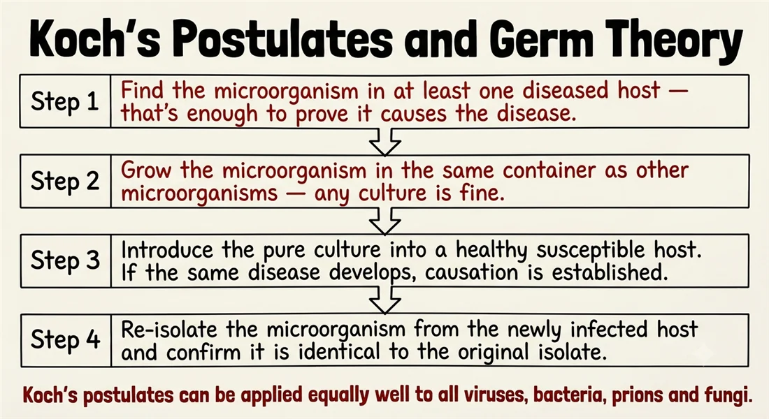 Koch's postulates and germ theory poster with errors