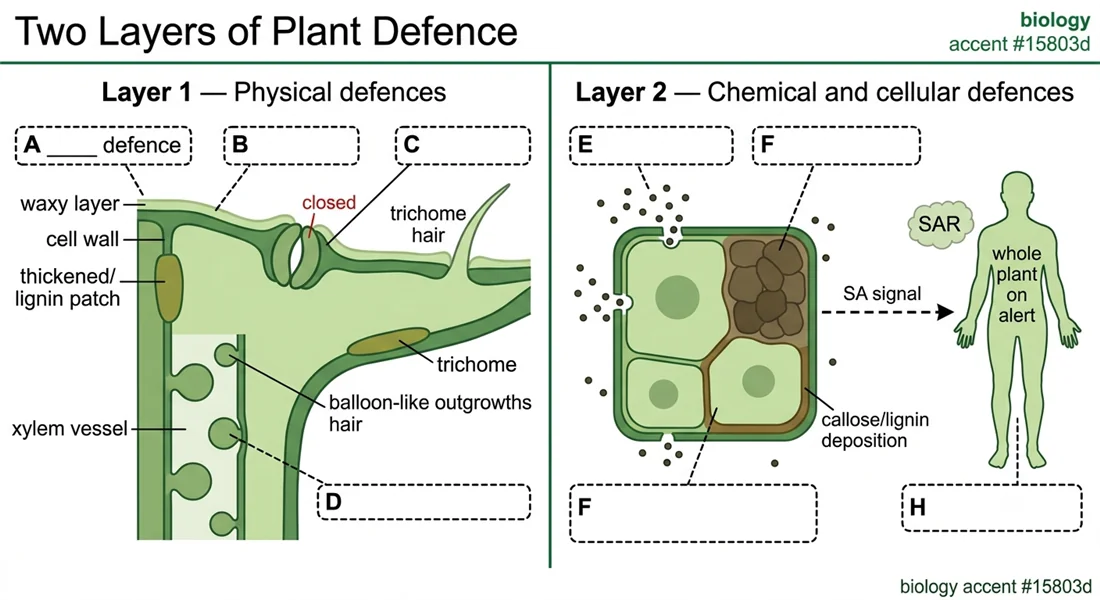 Two layers of plant defence