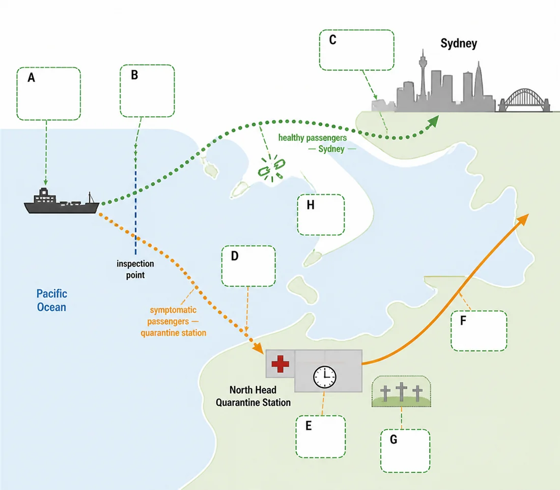 North Head Quarantine Station schematic map